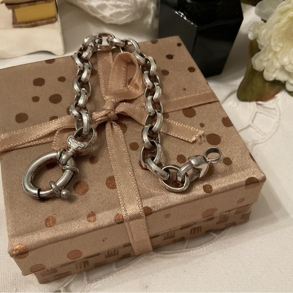 VINTAGE 925 SOLID STERLING MILOR ITALY LINK BRACELET WEIGHT 28 GRAMS 7 3/4” - Picture 14 of 15